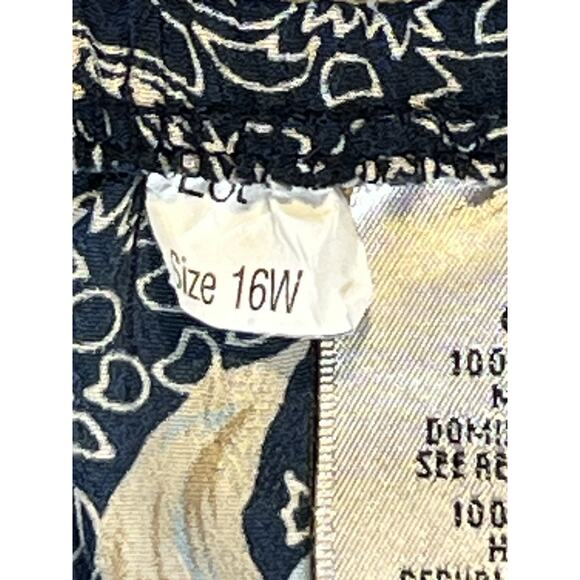 Kathie Lee Woman Skirt Elastic Waist Women’s 16W Blue With Floral Design - Picture 3 of 8